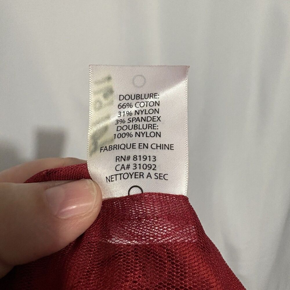Tracy Reese Red Strapless Pleated Bubble Dress Sz 8 Architectural Artsy Cocktail - Picture 11 of 12